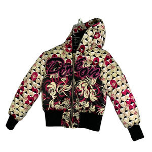 DEREON By Beyoncé Girls M 8 -10 Winter Parka Coat Hot Pink Black Hooded